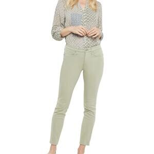 NYDJ Alina Ankle Raw Hem Denim Leggings Lift Tuck Bamboo 14
